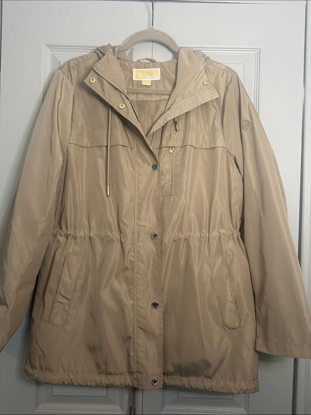 Michael Kors Women's Tan Hooded Utility Anorak Jacket
